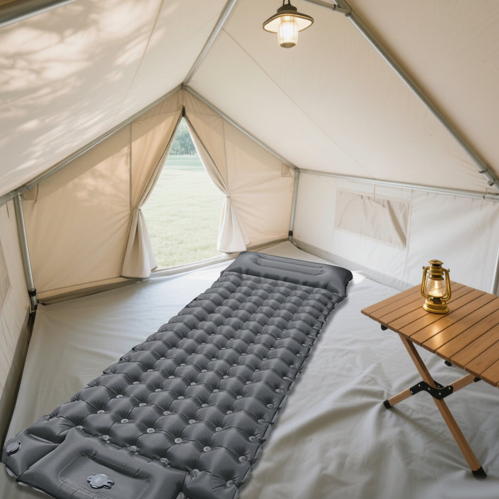 Thick Inflatable Camping Mattress – 10CM Winter-Insulated Sleeping Pad for Family Trips, Outdoor Adventures, Cozy Rest and Christmas Gift Giving