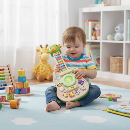 Electronic Giraffe Guitar Toy – Educational Baby Piano with Animal Sounds, Color Recognition, Lights and Melodies for Early Learning
