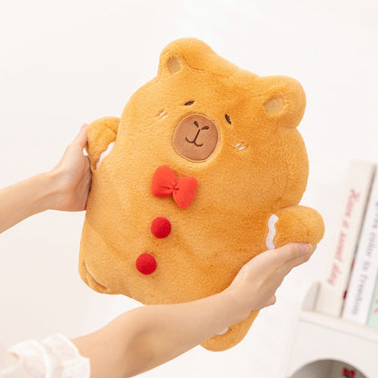 Gingerbread Bear Plush Pillow – Super Soft Christmas Cushion for Cozy Home Decor, Kids Gifts and Holiday Comfort