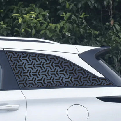 Matte Black Car Window Honeycomb Sticker – Universal Triangular Window Vinyl Decal for Stylish Exterior Decoration and Automotive Customization