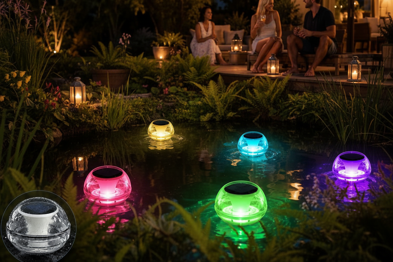 Solar Pool Light – Rechargeable Waterproof Swimming Pool and Pond Lamp with Three Adjustable Lighting Modes for Spa and Garden Decor