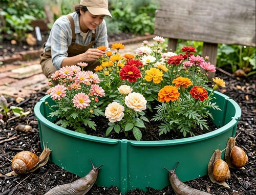 Round Deep-Watering Plant Rings – Plastic Garden Edging for Root Support, Pest Barrier Protection, Focused Irrigation and Cleaner Landscape Planting