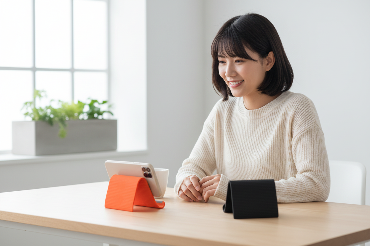 Foldable Silicone Phone Stand – Flexible Multi-Angle Travel Holder for Smartphones, Tablets and Laptops with Adjustable Desk Support