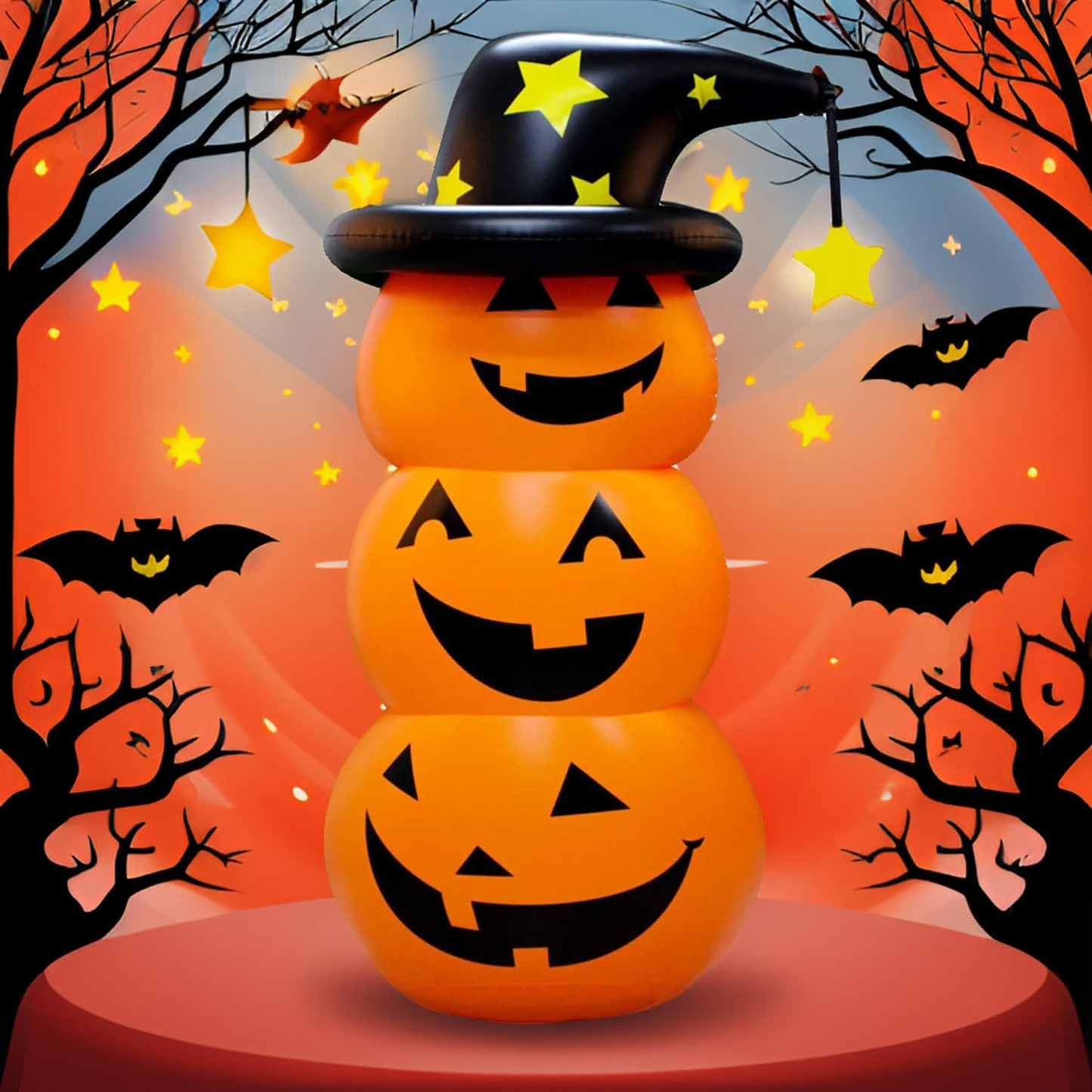 Halloween Inflatable Pumpkin Ghost Decoration - PVC Party Prop for Haunted House Displays and Seasonal Festivities