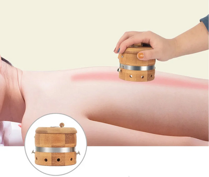 High-Class Wooden Moxibustion Box – Adjustable Temperature Acupoint Heating Device for Mugwort Moxa Therapy, Meridian Massage and Home Wellness