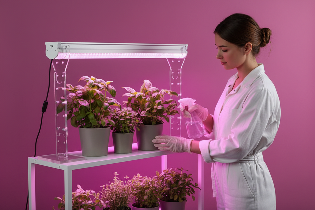 Adjustable Grow Light Stand – Sturdy Plant Lamp Holder Rack for Indoor Gardening, Hydroponics and Seedling Growth with Flexible Height and Hanging Support