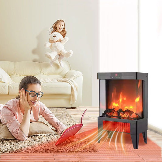 Flame Electric Fireplace Heater – 3D Smokeless Indoor Space Heater with Realistic Flame Effect for Cozy Home Warmth
