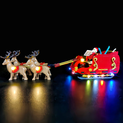 LED Light Kit for LEGO Santa's Sleigh – Decorative Lighting Upgrade for Christmas Building Block Display Models