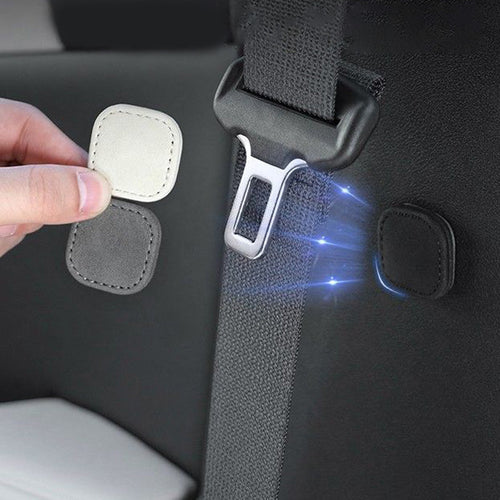 Magnetic Car Seat Belt Holder – PU Leather Safety Belt Limiter Clip Designed to Prevent Sliding, Falling and Uncomfortable Seatbelt Movement