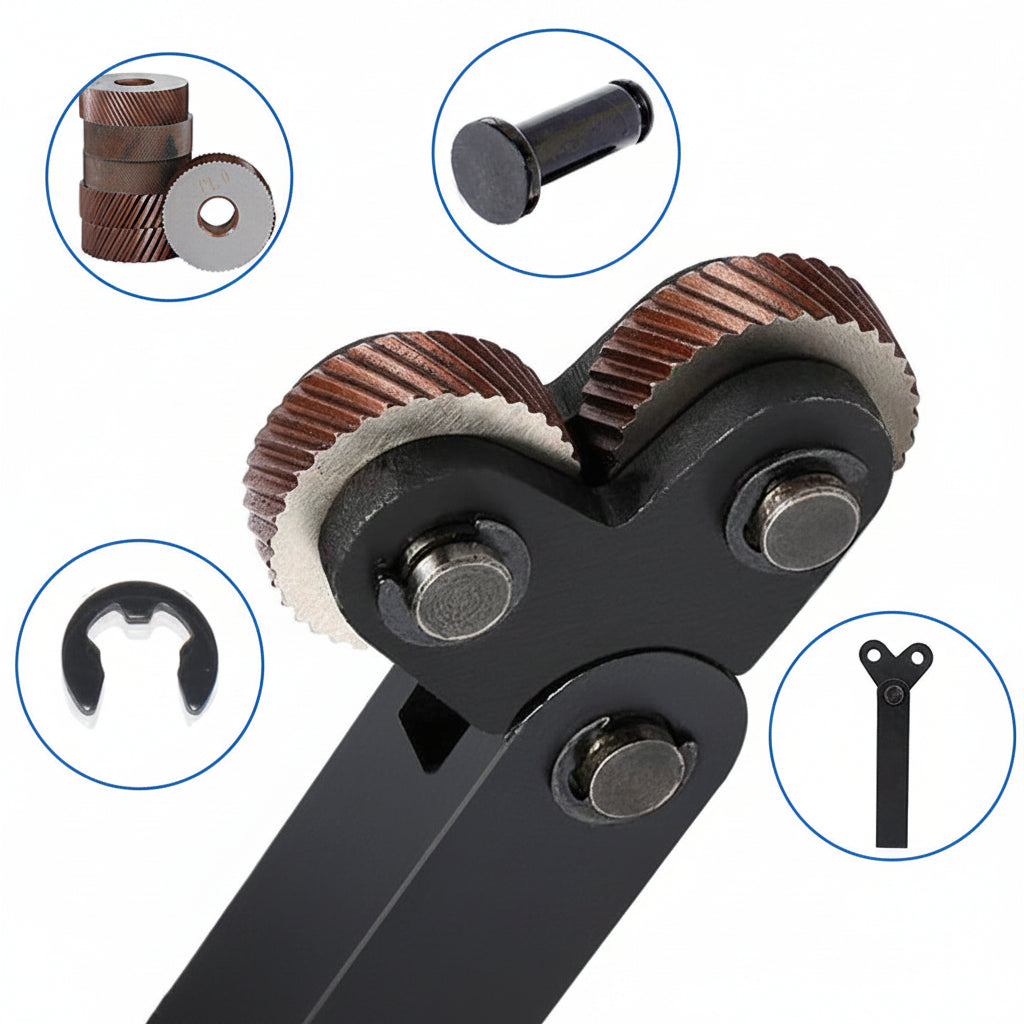 Diagonal Dual-Wheel Linear Knurling Tool – Hardened Steel Lathe Cutter and Knurl Holder for Precision Metal Turning, Machining and Workshop Projects