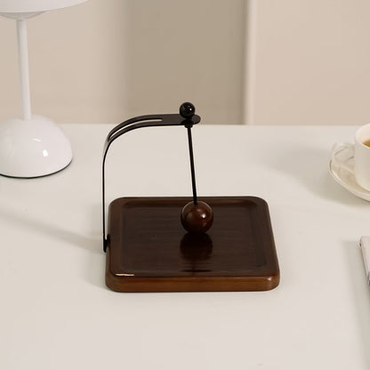 Wooden Napkin Holder – Windproof Table Tissue Organizer with Weighted Wood Ball for Dining, Kitchen and Picnic Use