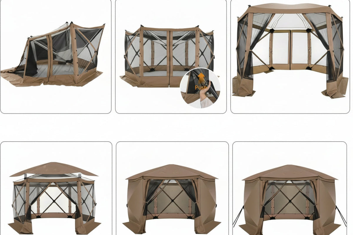 Pop Up Gazebo Screen Tent – Instant Camping Screen House with Mosquito Netting for Outdoor Patio Backyard and Picnic Protection.