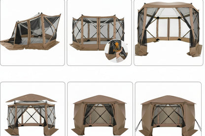 Pop Up Gazebo Screen Tent – Instant Camping Screen House with Mosquito Netting for Outdoor Patio Backyard and Picnic Protection.