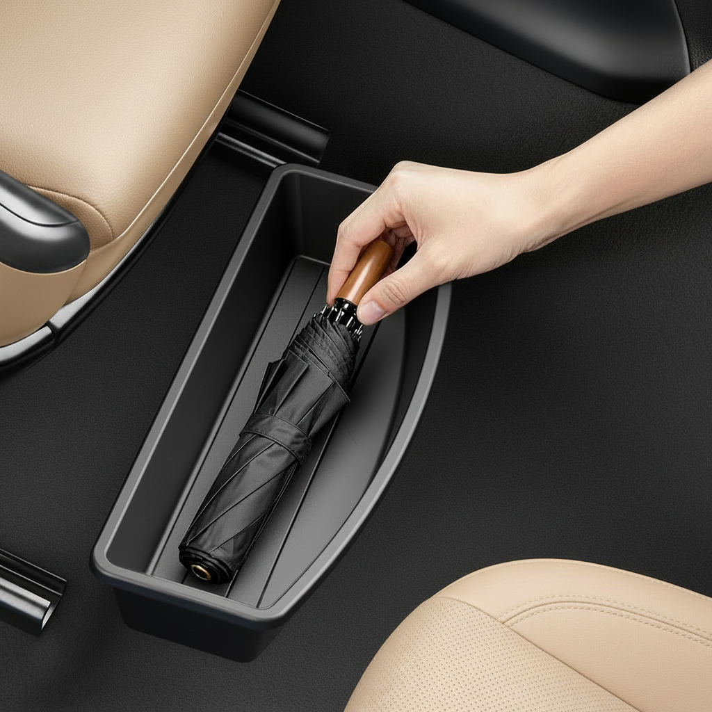 Under Seat Car Storage Box – Universal Removable Organizer for Seat-Bottom Accessories, Gadgets and Everyday Vehicle Interior Organization