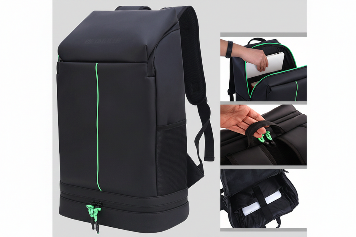 Large-Capacity Outdoor Shoulder Bag – Waterproof Wear-Resistant PU Travel and Sports Duffel with Shoe Compartment for Hiking, Gym and Weekend Trips