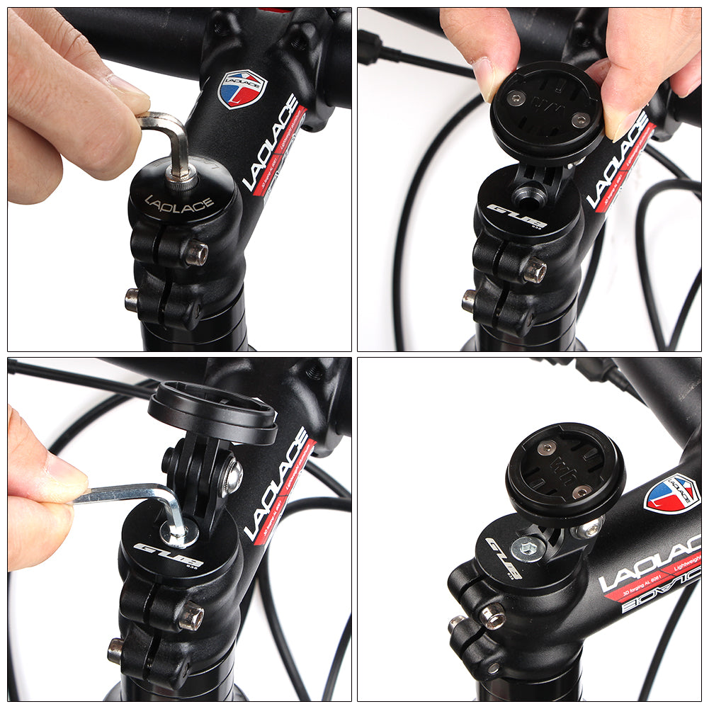 Aluminum Bicycle Computer Mount – Stem Mounted Cycling Computer Holder for GPS Bike Computers, Speedometers and Stopwatches