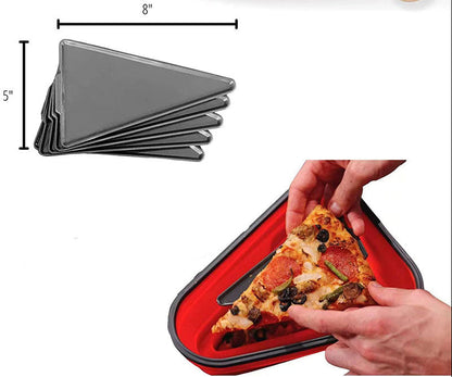 Foldable Silicone Pizza Storage Box – Reusable Food-Grade Triangle Container for Takeaway Pizza, Kids Meals, Lunches and Kitchen Organization