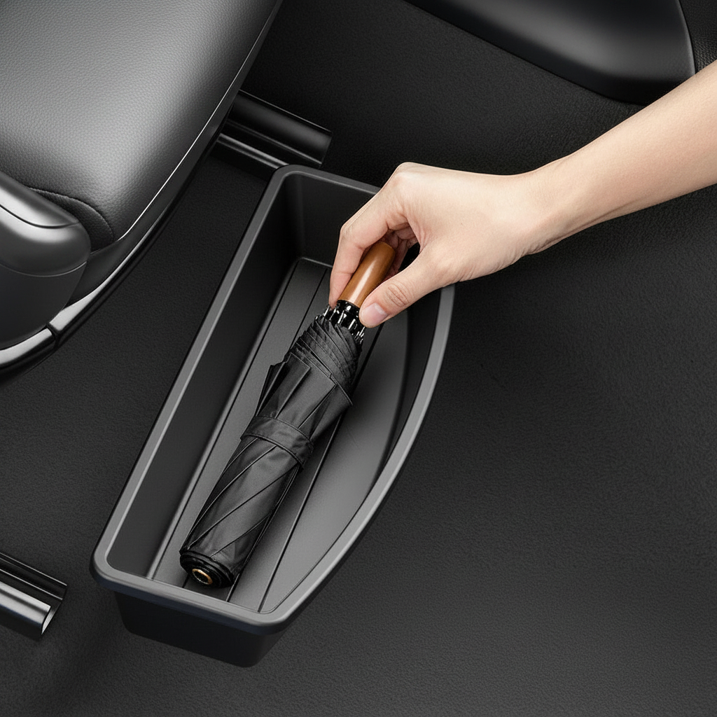 Under Seat Car Storage Box – Universal Removable Organizer for Seat-Bottom Accessories, Gadgets and Everyday Vehicle Interior Organization