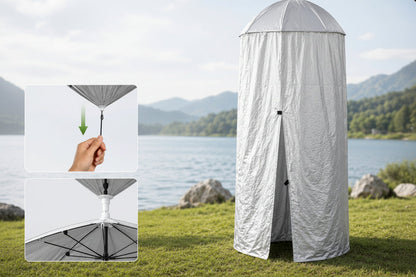 Pop-Up Privacy Shower Tent – Portable Outdoor Camping Toilet and Changing Shelter with Hanging Design, Quick Setup and Convenient Carry Bag