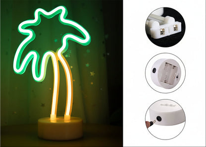 Coconut Neon Sign Lamp-Tropical LED Wall Light for Gaming Rooms Parties Camping and Modern Home Decor