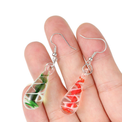 Spiral Droplet Pendant Earrings - Artistic Glazed Statement Jewelry for Women, Elegant Fashion Accessory and Unique Gift Choice