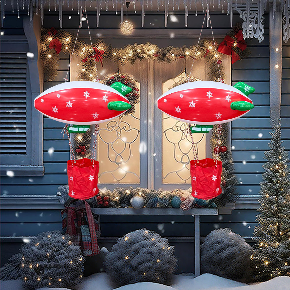 Inflatable Christmas Spaceship – LED Outdoor Holiday Yard Decoration for Festive Displays and Winter Celebrations