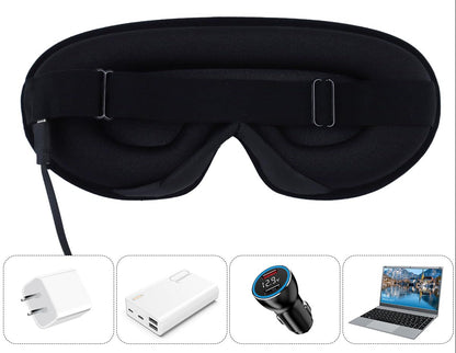 USB Heated Eye Mask – Vibration Eye Massager for Warm Compress, Sleep Support and Eye Strain Relief