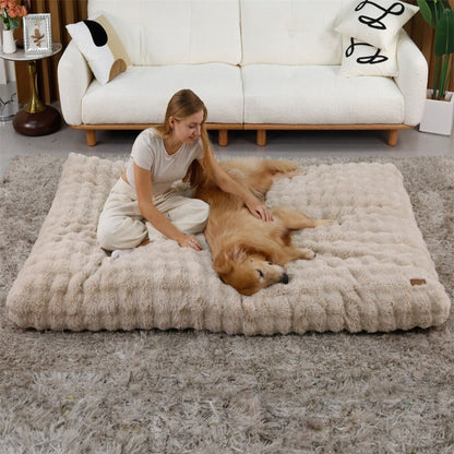 Ultra Plush Dog Bed – Soft Washable Pet Cushion Mattress for Large Dogs, Crates and Comfortable Sleep