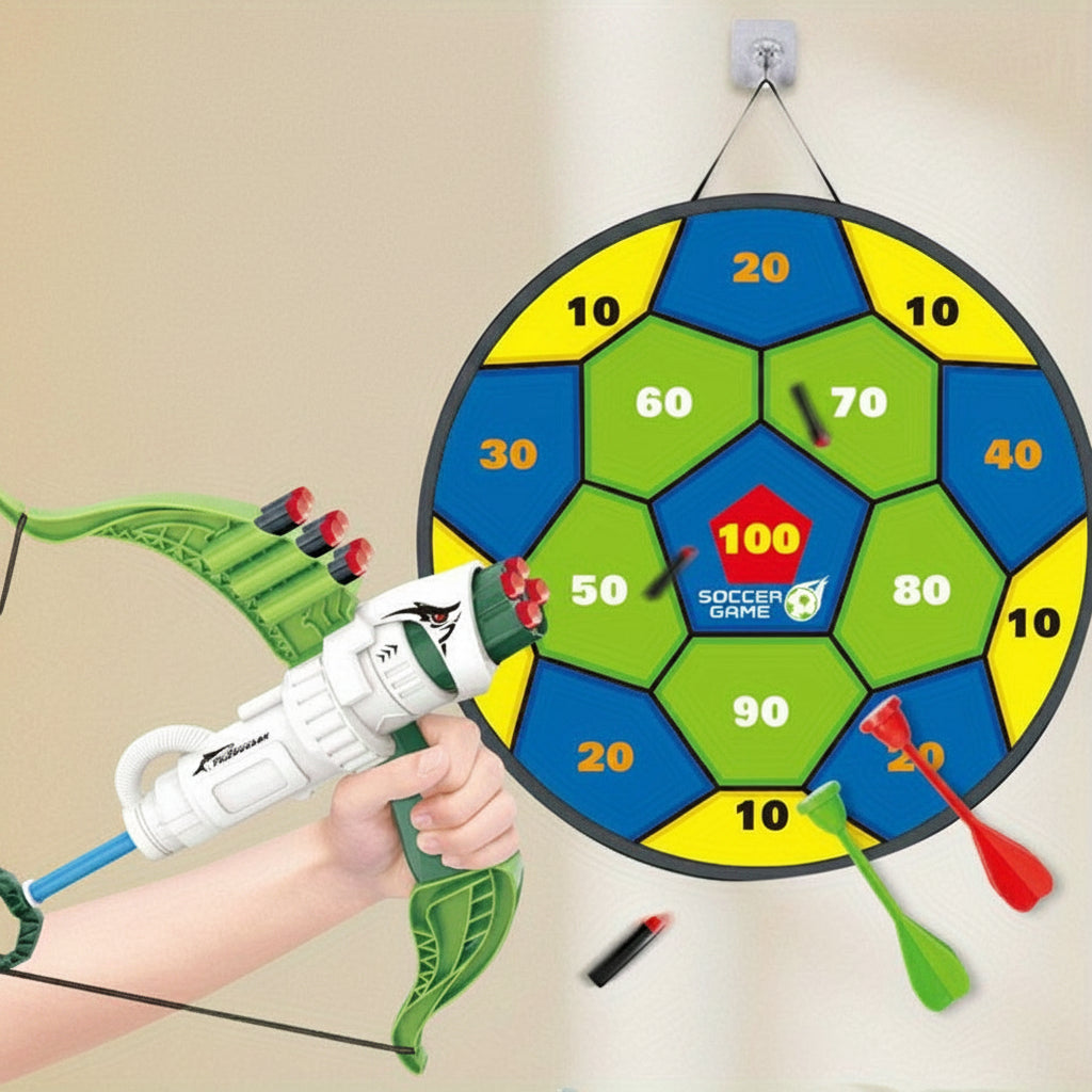Family Archery Game Set - 4-in-1 Parent Child Outdoor Activity Toy for Skill Building, Bonding and Active Play
