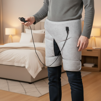Red Light Heated Hip Support – Electric Vibration Massager for Thigh, Buttock and Muscle Relaxation with Comfortable Warmth for Home Recovery