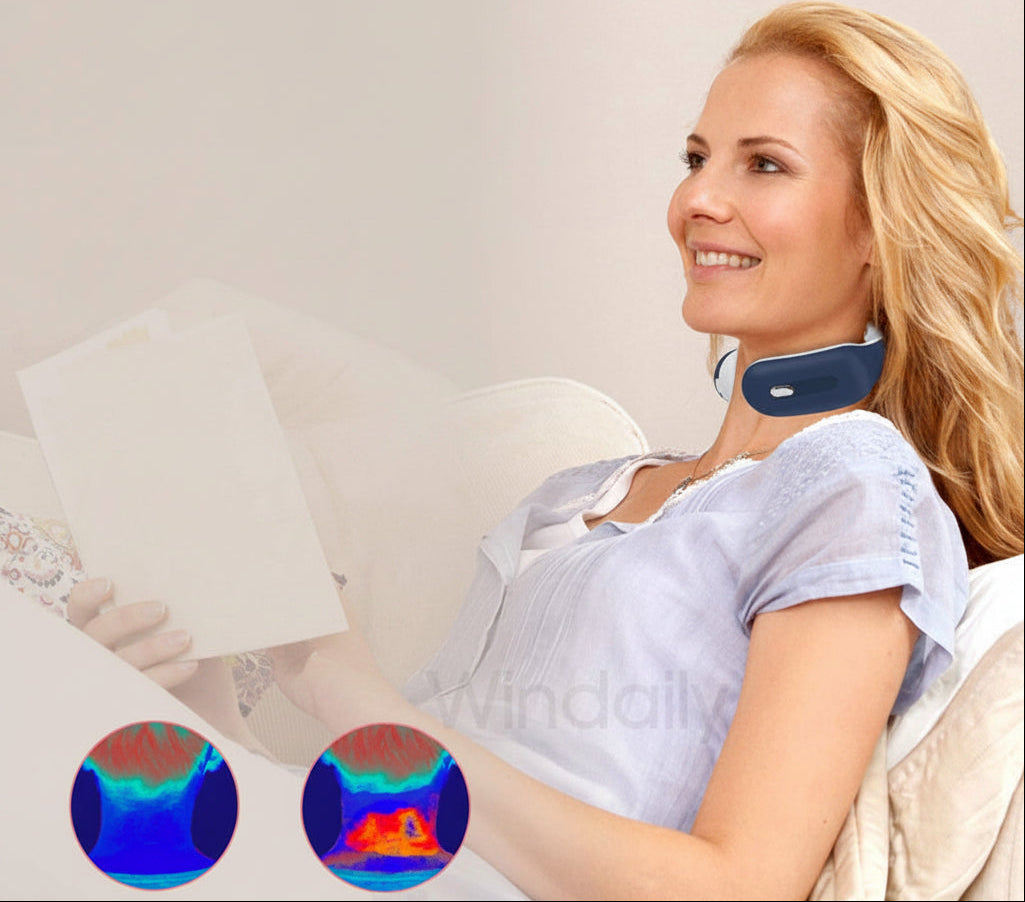 Smart Neck Massager – Wireless Heated Electric Pulse Device with 3 Modes and 15 Levels for Relaxation, Comfort and Muscle Recovery