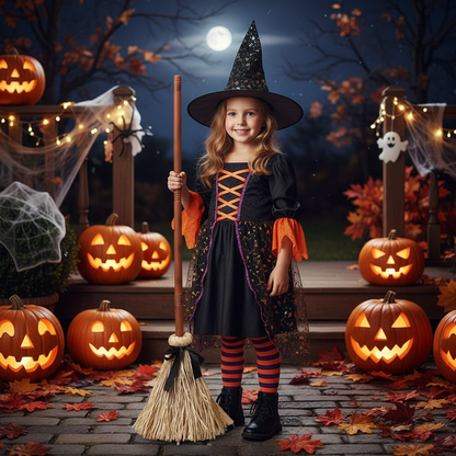 Halloween Floating Witch's Broom – Haunted Dancing Broom Decoration with Ghost Sounds for Spooky Atmosphere, Parties and Festive Home Decor
