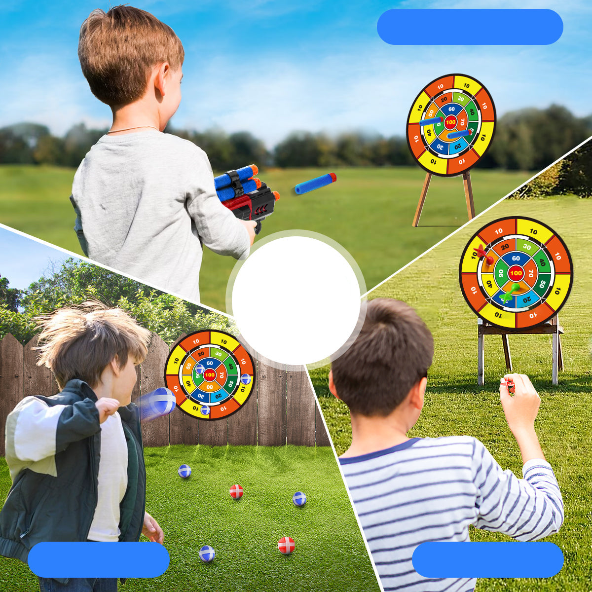 Archery Toy Set - Kids Bow and Arrow Game with Target Board, Night Lights and Indoor Outdoor Family Fun