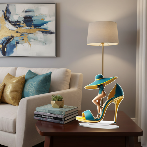 High Heel Shoe Figurine – Elegant Cartoon Desktop Ornament for Living Room Decor, Luxury Display and Stylish Gift Giving