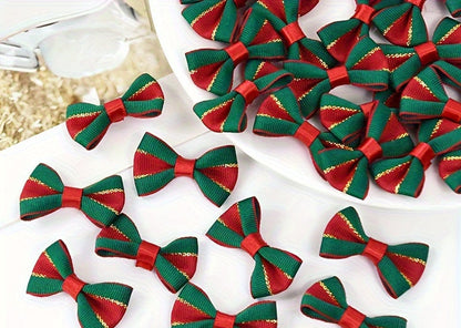 Christmas Bow Set – Handmade Red Ribbon Bows for Wreaths, Trees, Gift Wrapping and DIY Holiday Crafts