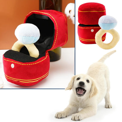 Oversized Diamond Ring Plush Toy-Funny Engagement Gift Decoration for Parties Proposals and Novelty Home Display