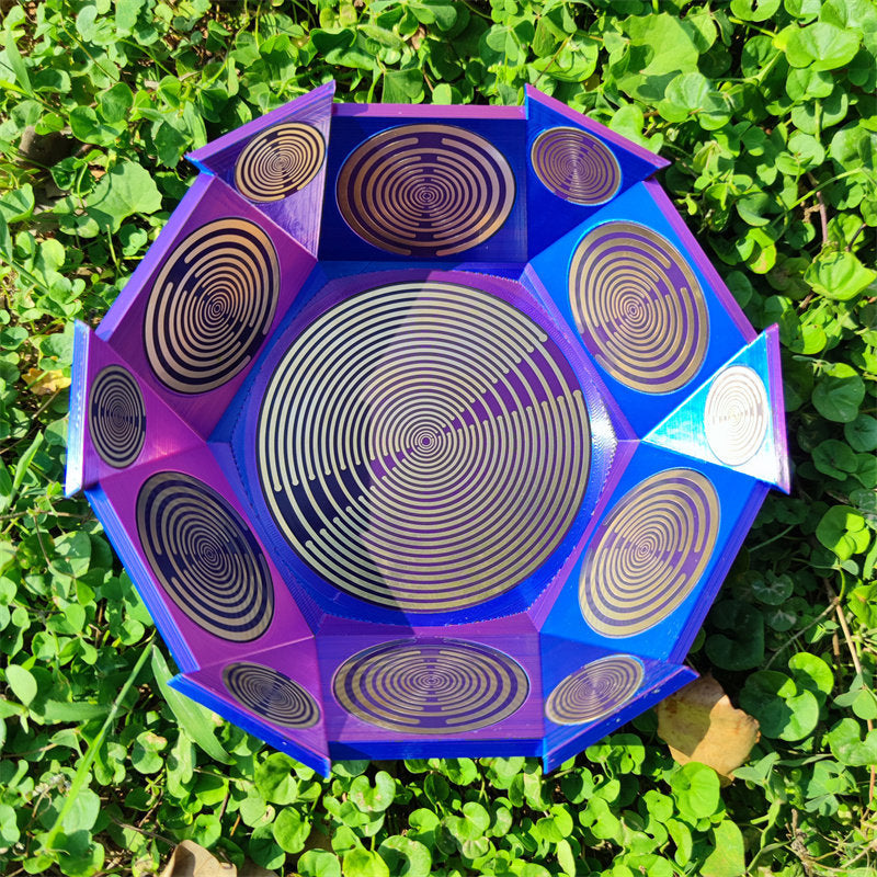 Polarizing Disk Energy Bowl – Multi-Frequency Oscillator Crystal Purification Decor for Meditation Spaces, Display and Relaxing Home Ambience