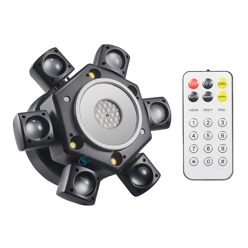 RGBW Moving Head DJ Lights – 150W Six Arm DMX512 Stage Lighting for Weddings, Clubs, Concerts and Professional Events