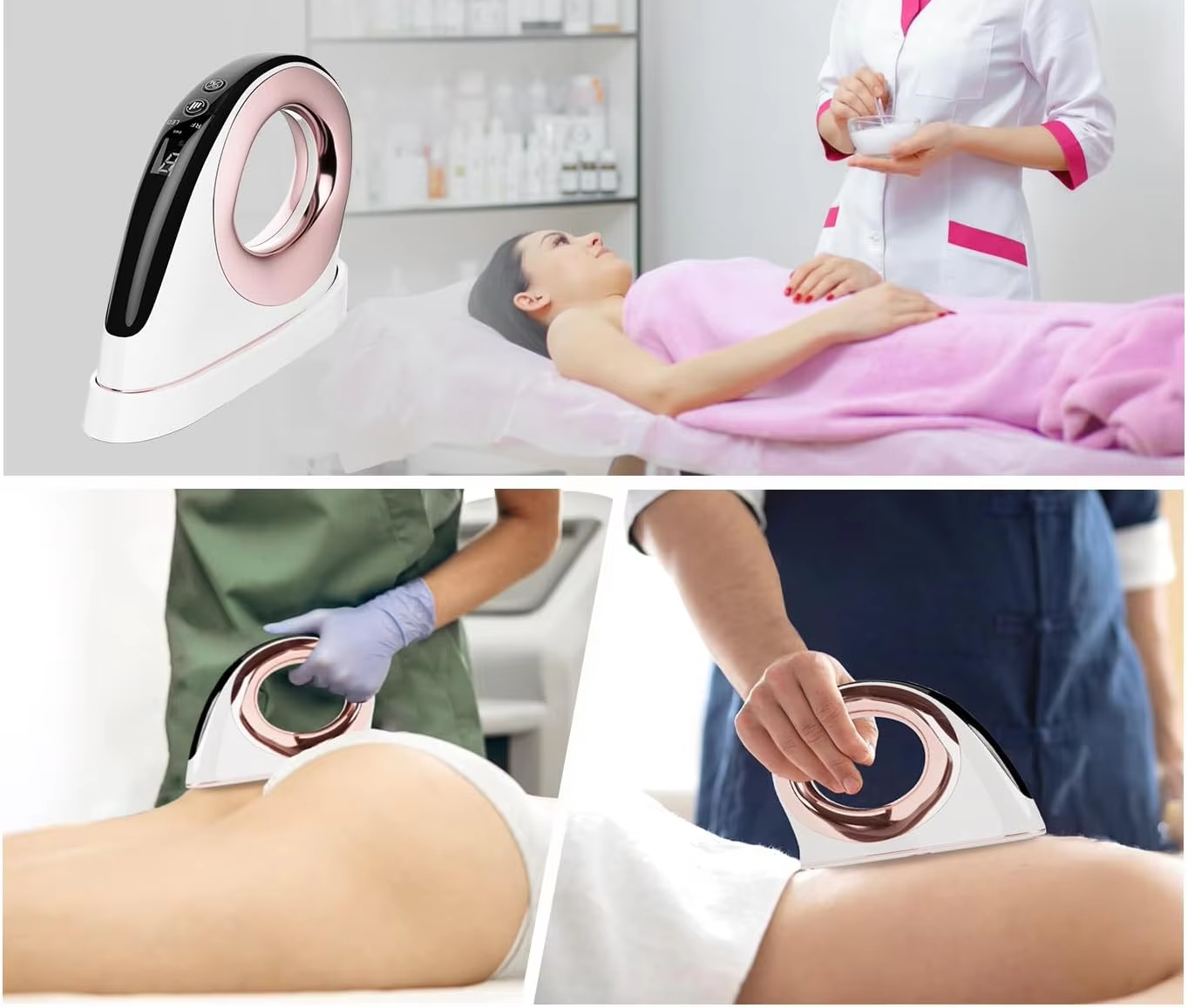 RF EMS Beauty Device – 3-in-1 Microcurrent Facial and Body Massager for Skin-Care Routines, Firming Massage, Rejuvenation and At-Home Beauty Treatments