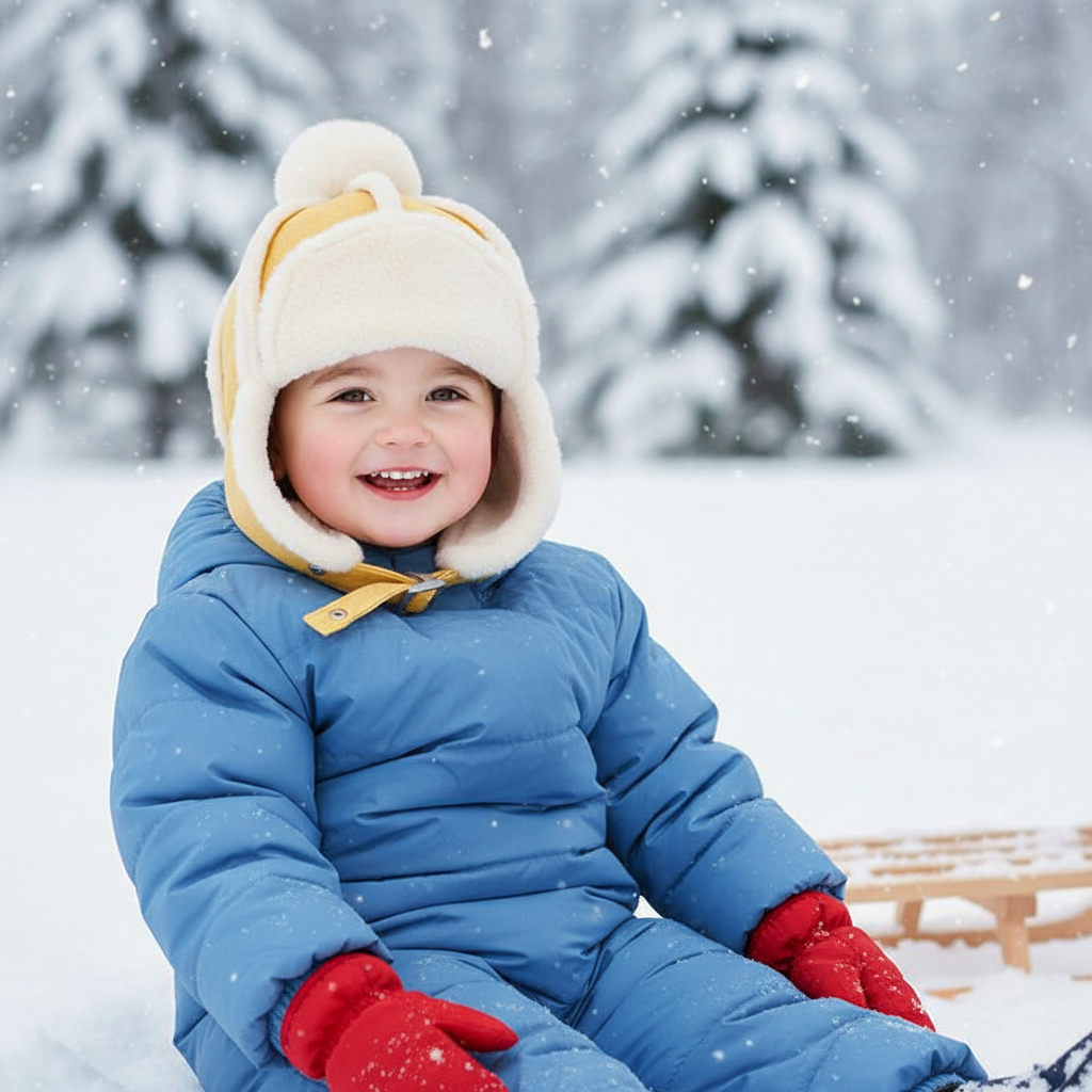 Kids Winter Bomber Hat – Plush Ear Protection Trapper Cap for Babies and Toddlers with Warm Outdoor Comfort
