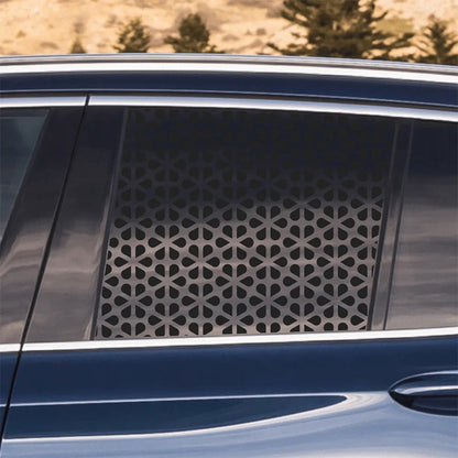 Matte Black Car Window Honeycomb Sticker – Universal Triangular Window Vinyl Decal for Stylish Exterior Decoration and Automotive Customization