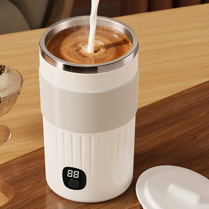 Portable Automatic Self Stirring Mug – USB Rechargeable Smart Mixing Cup with Temperature and Battery Display for Coffee and Drinks.