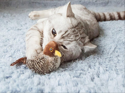 Interactive Electronic Cat Bird Toy – Automatic Chirping Feather Teaser for Indoor Cats Exercise and Mental Stimulation