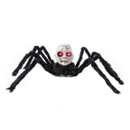 Animatronic Spider Doll Face Halloween Prop – Motion-Activated Glowing Eyes and Sound Control for Scary Haunted House Decorations and Parties