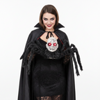 Animatronic Spider Doll Face Halloween Prop – Motion-Activated Glowing Eyes and Sound Control for Scary Haunted House Decorations and Parties