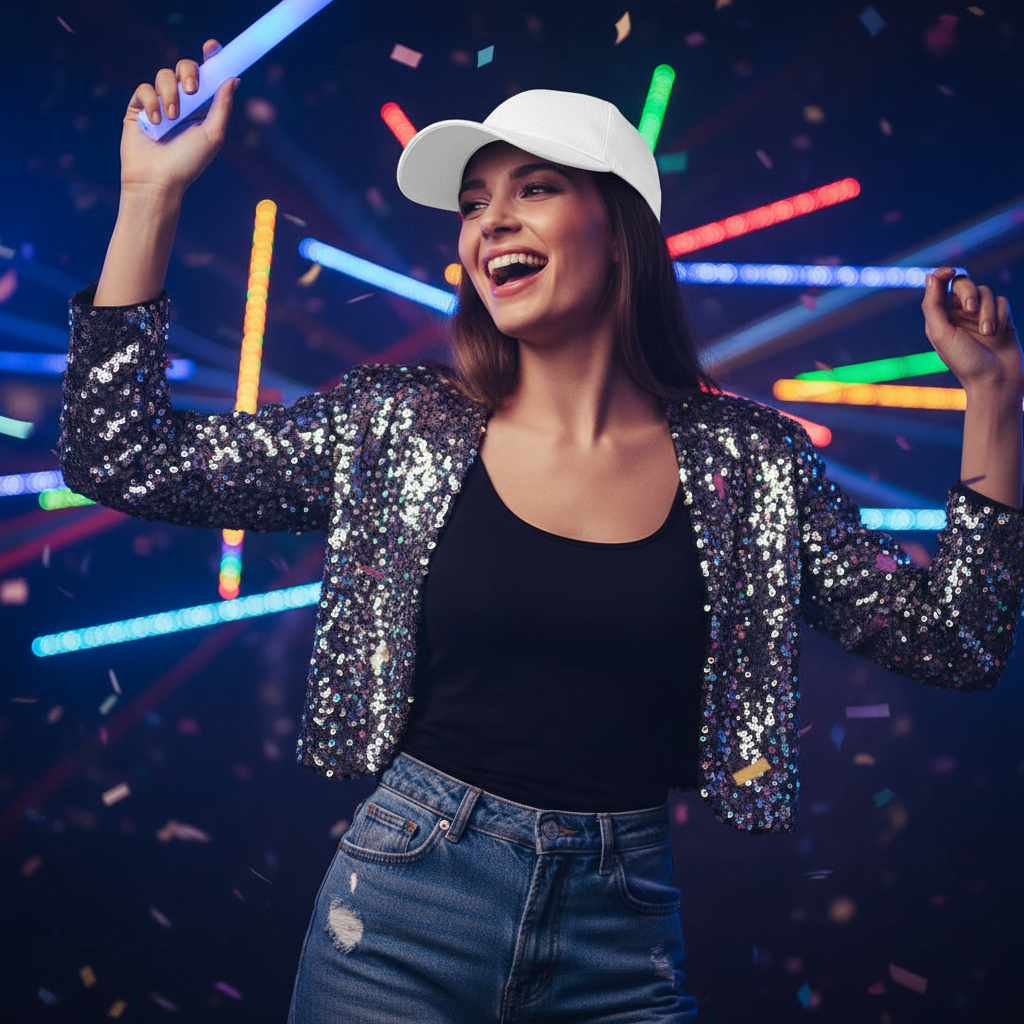 Glow Baseball Cap – Breathable Fluorescent Korean Style Hat for Concerts, Festivals, Night Running and Street Fashion