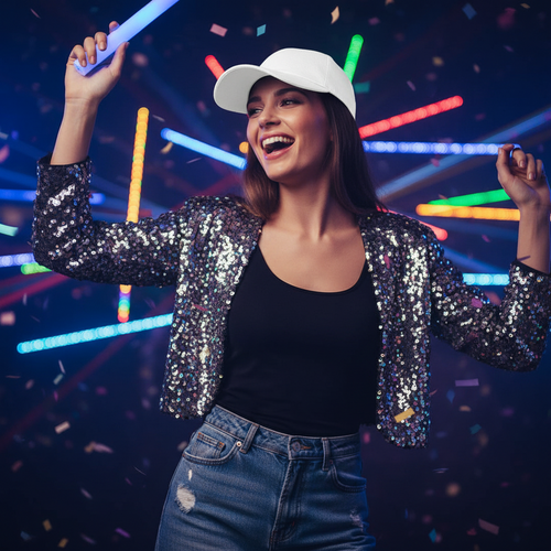 Glow Baseball Cap – Breathable Fluorescent Korean Style Hat for Concerts, Festivals, Night Running and Street Fashion