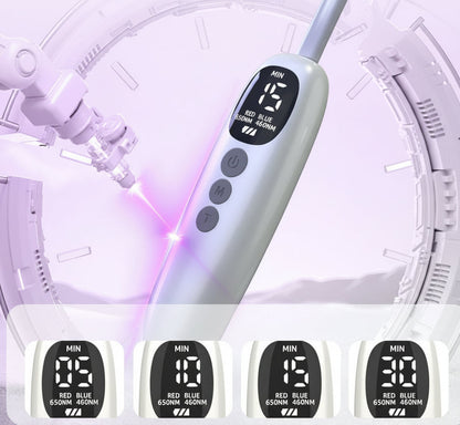 Red Light Oral Care Mouthpiece – Rechargeable LED Gum Therapy Device with Red and Blue Light, Timers and Detachable Easy Clean Tray