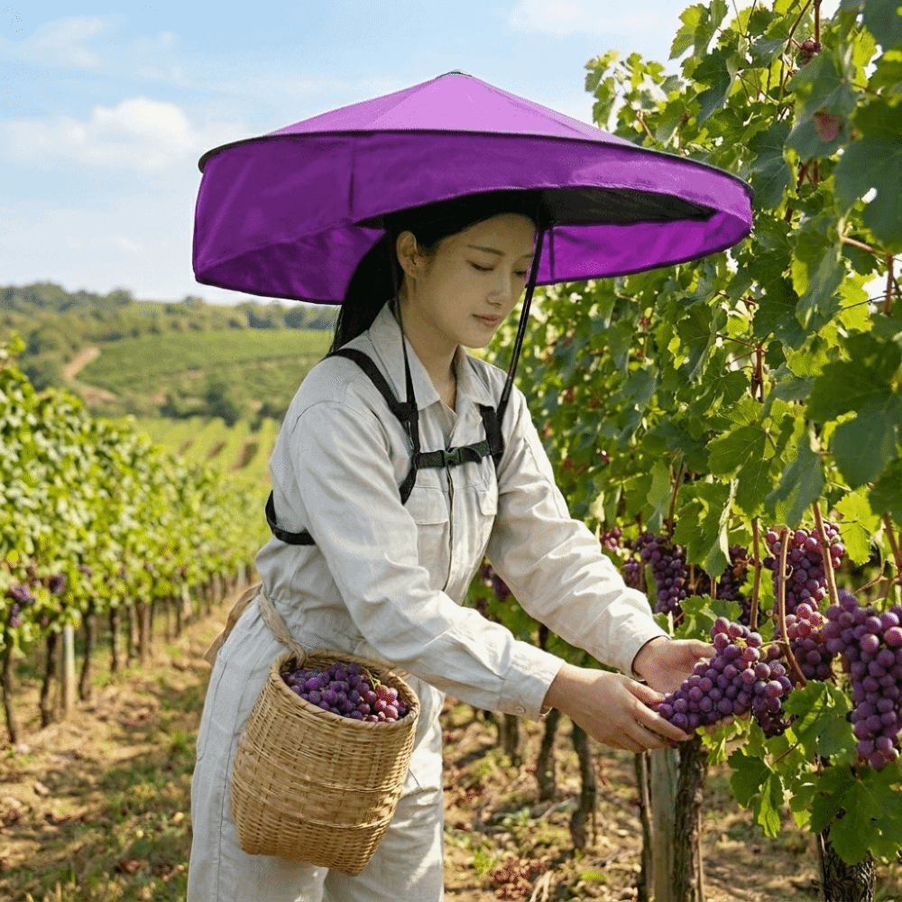 Hands-Free Umbrella Hat – Lightweight Nylon Rainproof Sun Shade Cap with UV Protection for Beach Trips, Fishing, Gardening and Outdoor Activities