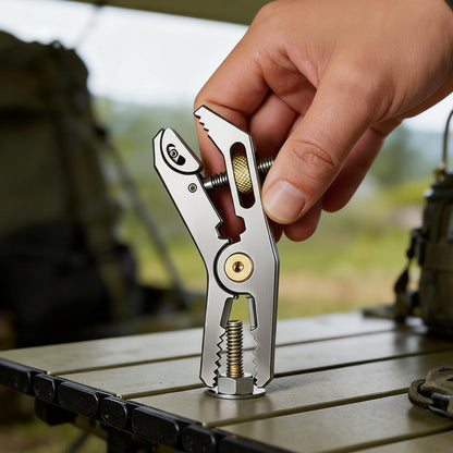 Stainless Steel Pocket Tool – 5-in-1 Compact EDC Wrench, Pliers and Screwdriver Multi Tool for Camping, Outdoor Survival, DIY and Home Repairs
